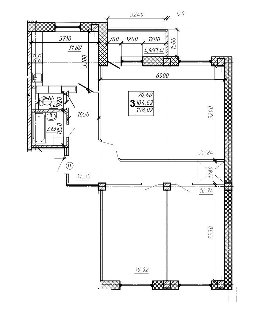 Планировки Непокорённых 69 трехкомнатная квартира